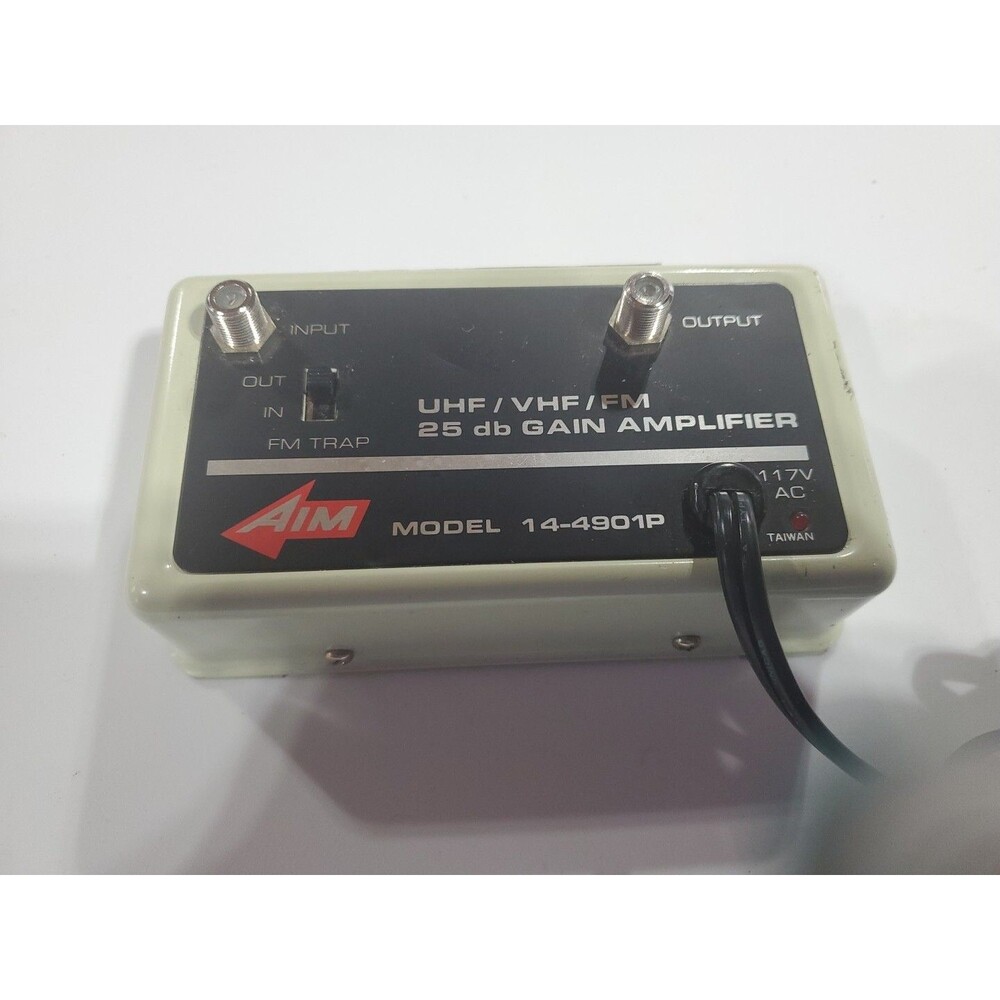 AIM 25dB Distribution Gain Amplifier VHF UHF FM Model 14-4901P